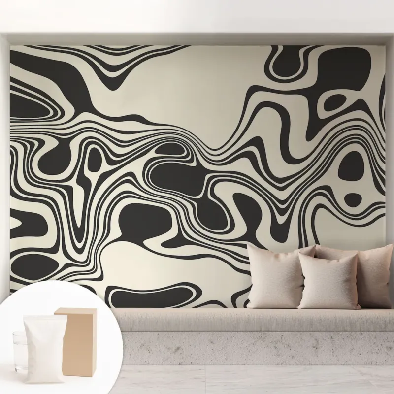 Nowy Fototapeta flizelinowa 208x146 cm - Dynamiczne linie, tapeta ścienna czarno-biała -