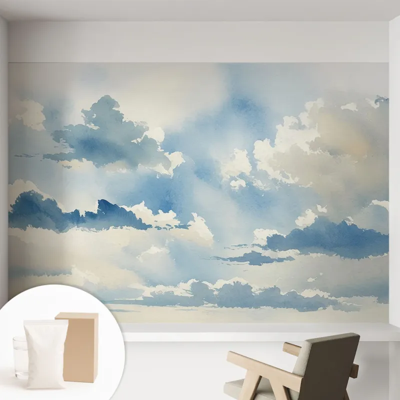 Fototapeta flizelinowa 152x104 cm - Niebiańskie obłoki, tapeta ścienna niebieska - Wyprzedaż