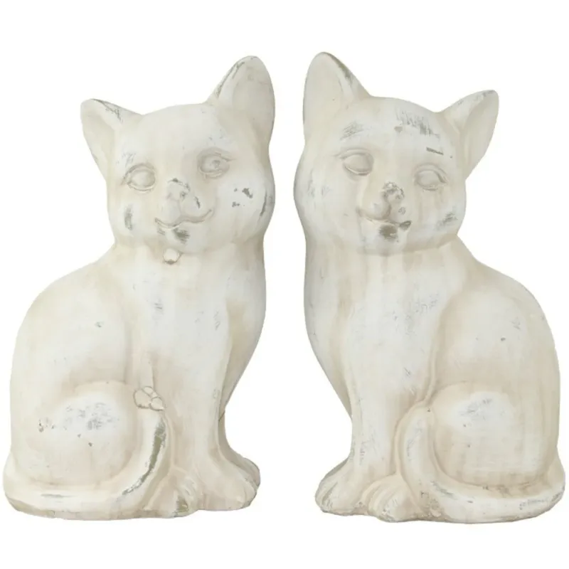 Dekoracja - para ceramicznych kotów 22x12x10 cm KATTEN - Ostatnia szansa