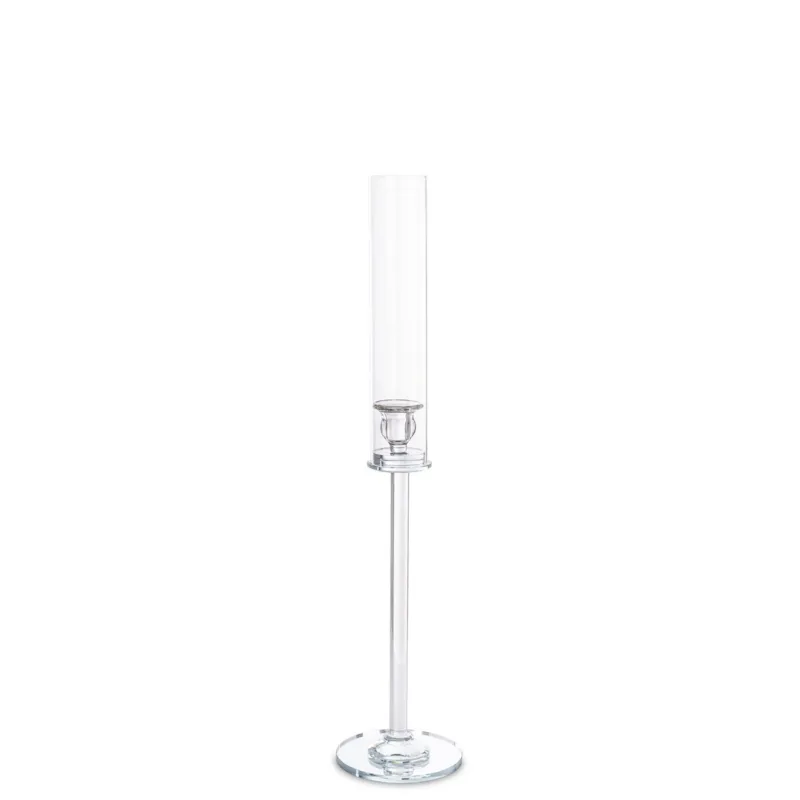 Świecznik szklany na 1 świecę z kloszem 65x14x14 cm RURKA mini transparentny - Oferta limitowana