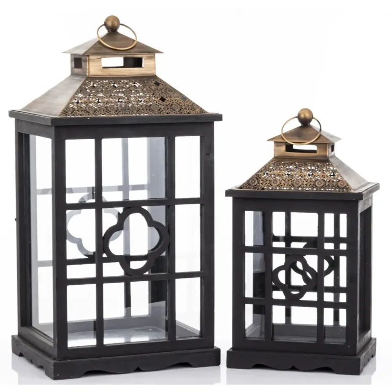 Hit cenowy Lampiony dekoracyjne 2 szt. 66/50x31/24x26/19 cm AIDYN -