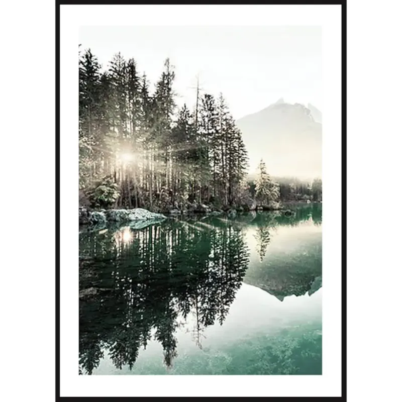 Wysoka jakość Poster Story, Plakat, Obraz - Blask Słońca nad Jeziorem, wymiary 30 x 42 cm -