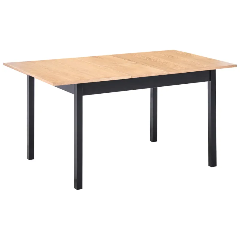 Stół do jadalni rozkładany HOUSTON Jasnobrązowy/ czarny 120/150 cm 90 cm Drewno sosnowe - Wysoka jakość