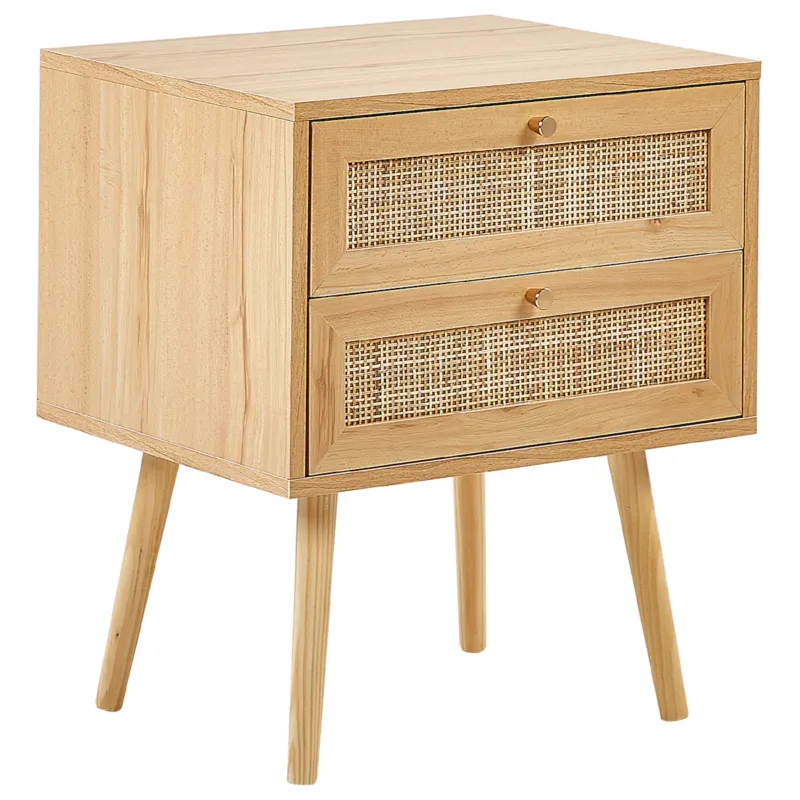Bestseller Szafka nocna 2 szuflady PEROTE Rattan Jasnobrązowy -