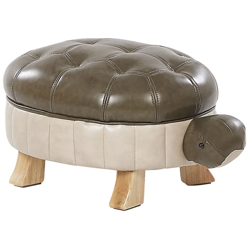 Dostępne od ręki Pufa zwierzak TURTLE Ekoskóra Ciemnozielony Żółw -