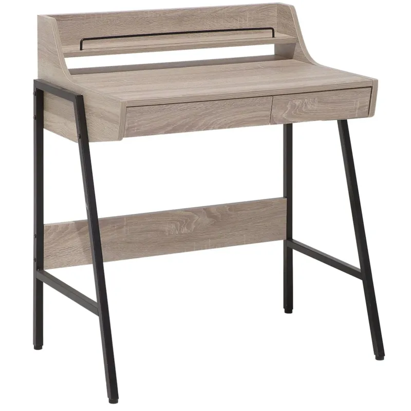 Darmowy zwrot Biurko BROXTON Jasnobrązowy 77 cm 46 cm z szufladami -