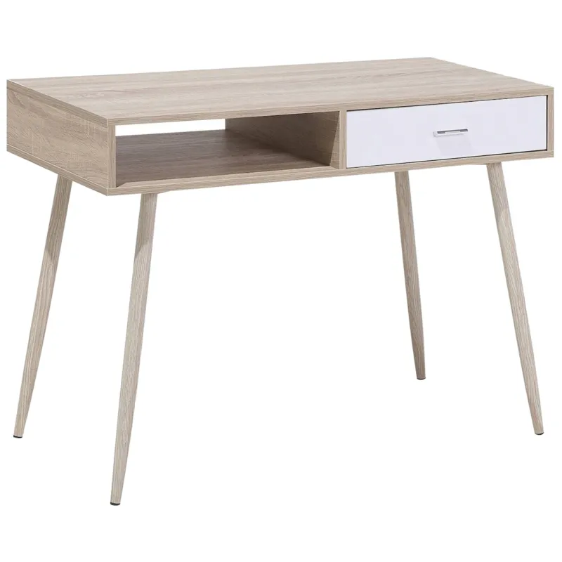 Biurko DEORA Jasnobrązowy 100 cm 48 cm z szufladami - Niska cena