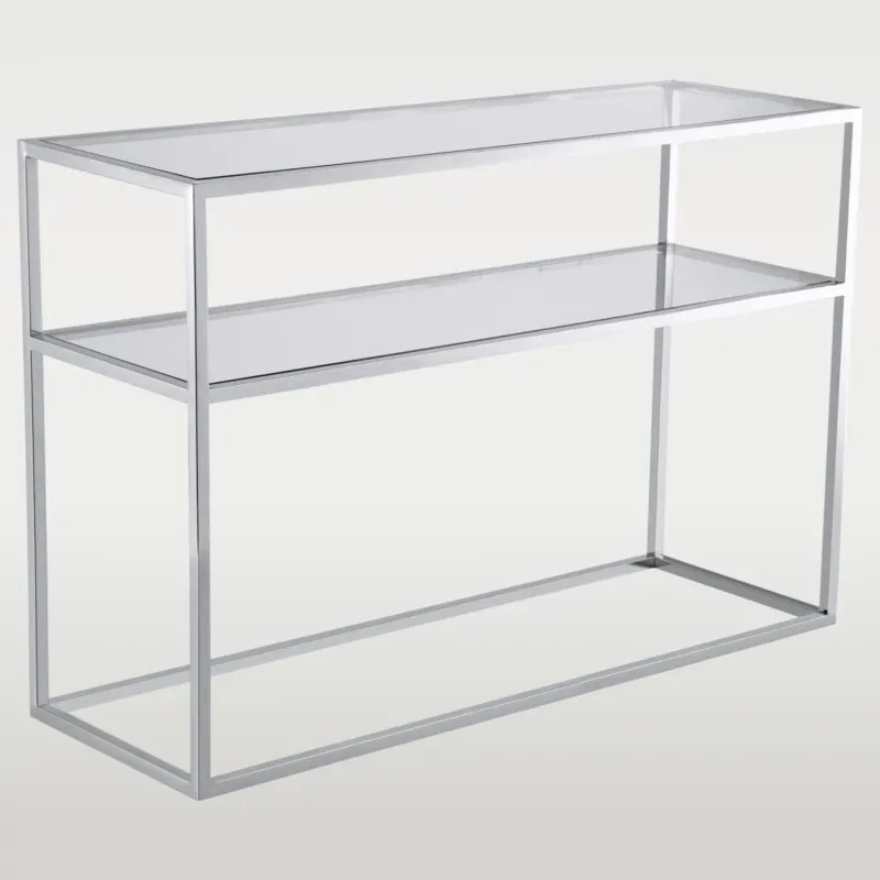 Konsola z półkami Bristol BS-C1503S metal szkło srebrna, Cosmolight - Nowy