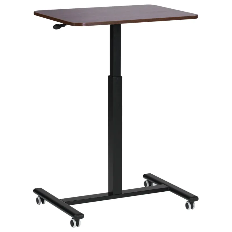 Regulowany stolik pod laptopa ACADEMIA Ciemnobrązowy 65 cm 48 cm z kółkami - Hit sprzedaży