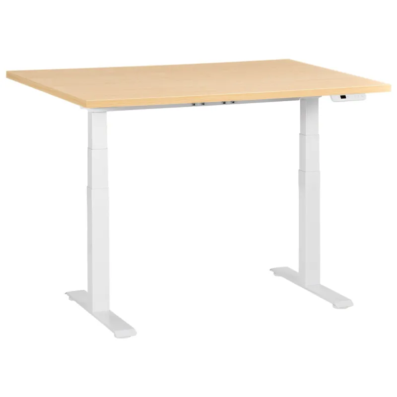 Biurko regulowane elektrycznie DESTINES Jasny brąz/ biały 120 cm 72 cm - Do wyczerpania zapasów
