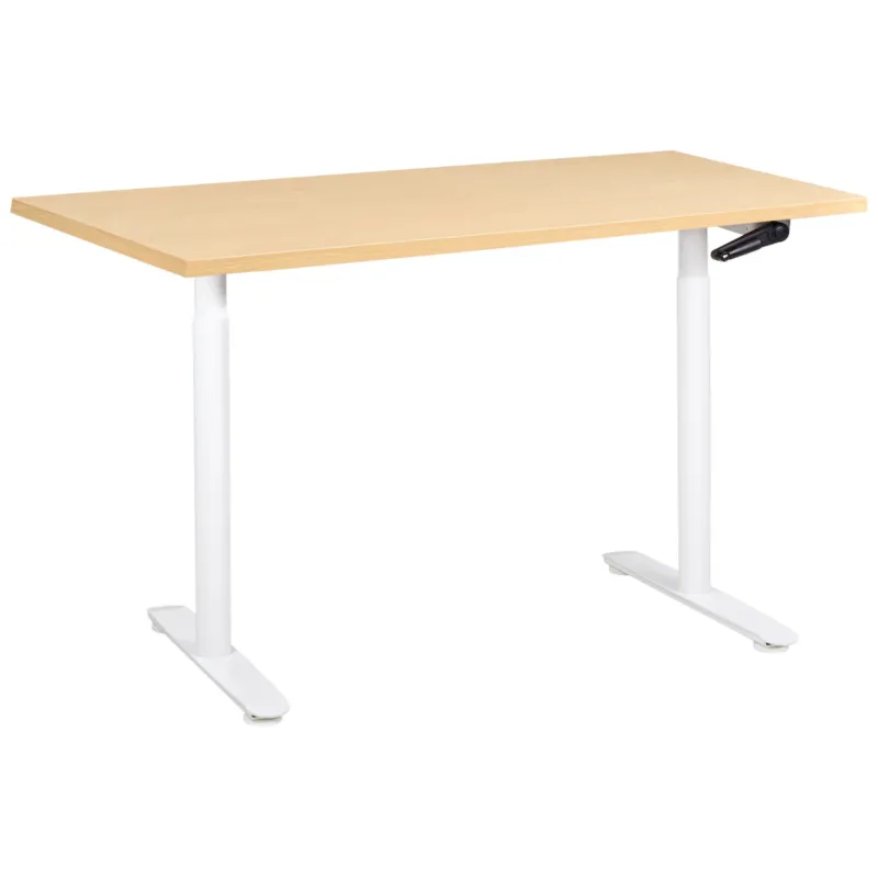 Biurko regulowane manualnie DESTINAS Jasny brąz/ biały 120 cm 72 cm - Nowość