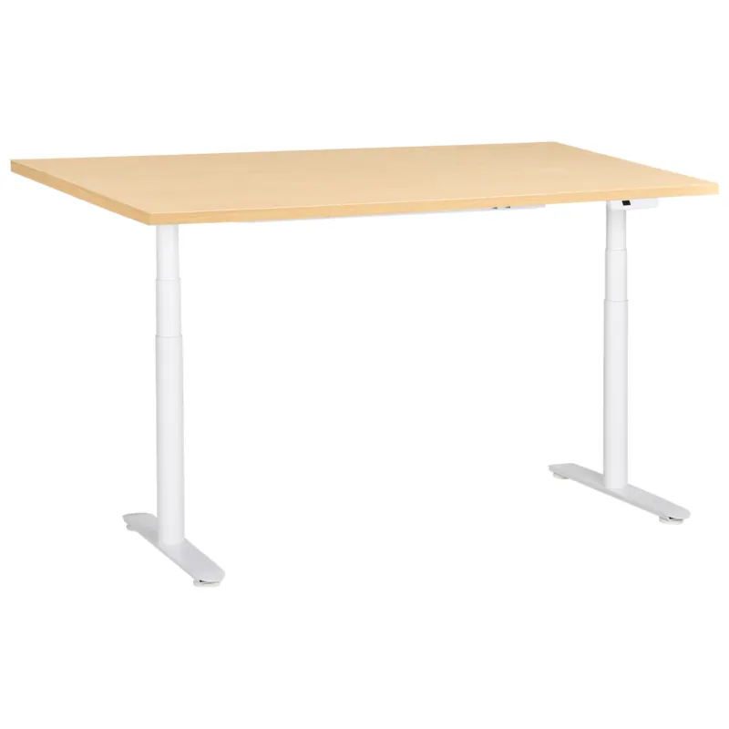 Biurko regulowane elektrycznie DESTINAS Jasny brąz/ biały 160 cm 72 cm - Łatwy zwrot