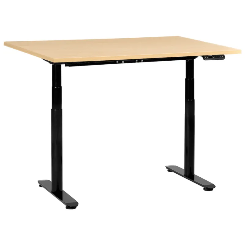 Biurko regulowane elektrycznie DESTINAS Czarny/ jasny brąz 120 cm 72 cm - Szybka dostawa