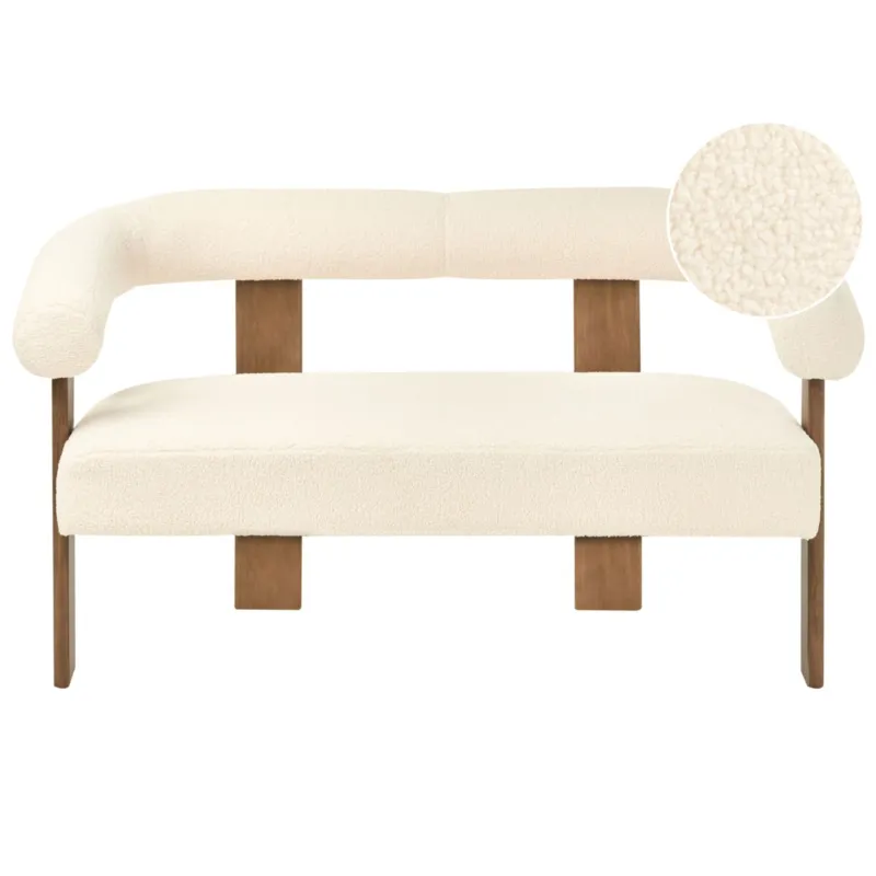 Taniej Sofa ILBRO Boucle Złamana biel dla 2 osób -