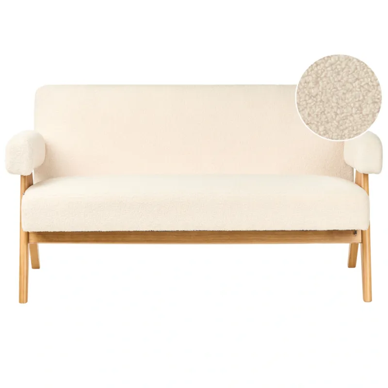 Bestseller Sofa TAMRE Boucle Złamana biel dla 2 osób -