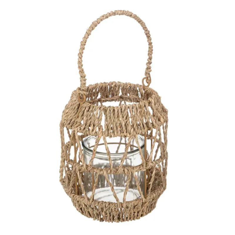 Szybka wysyłka Lampion rattanowy na taras, z rączką, wys. 18 cm -