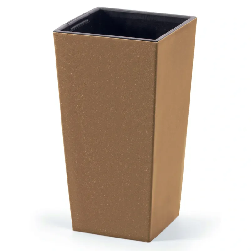 Donica Doniczka Ogrodowa 19,5 Cm Na Taras Do Ogrodu Domu Eco Wood Brązowa - Najlepsza cena
