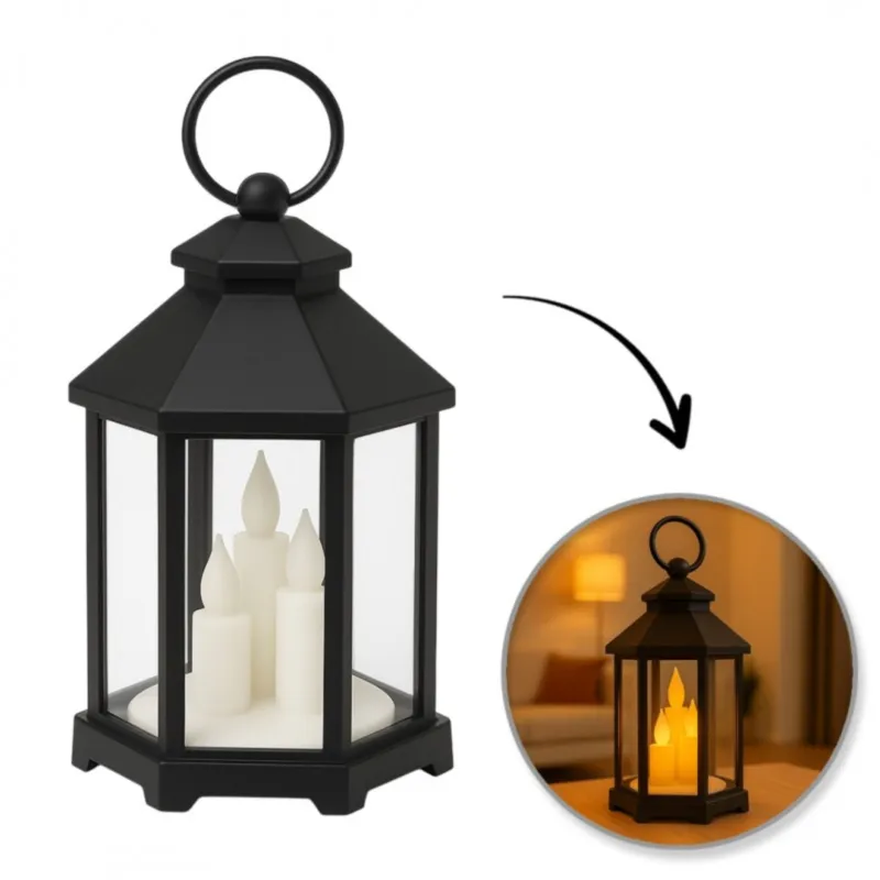 Bestseller Lampion dekoracyjny LED z imitacją świec 12 x 21 cm - LAMP53 -