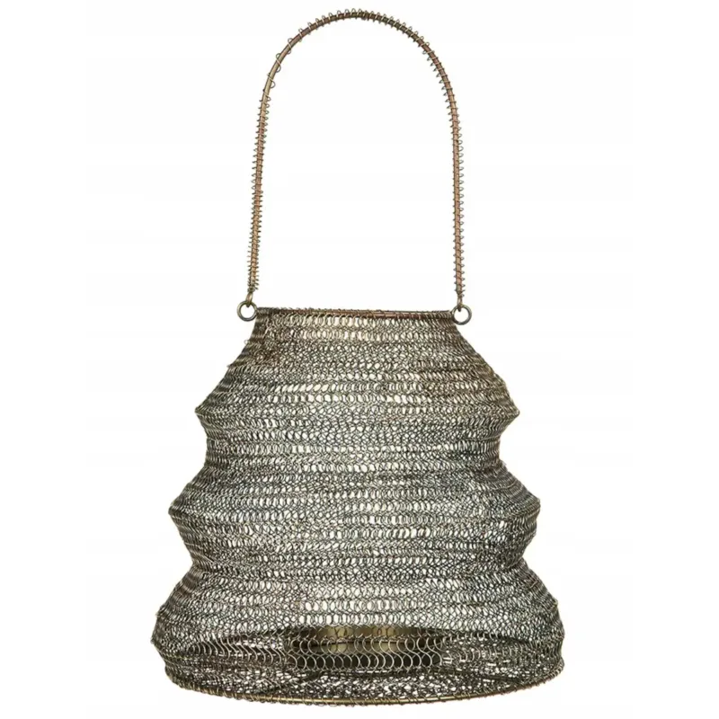 Bezpieczna płatność LAMPION STYL LOFT metalowy złoty wys. 23cm -