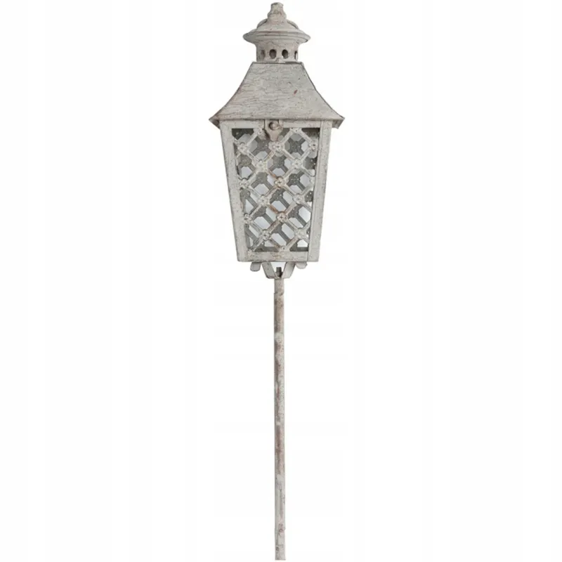Bestseller LAMPION LATARNIA OGRODOWA DO WBICIA W GLEBĘ TRAWNIK SZARY METALOWY LOFT -