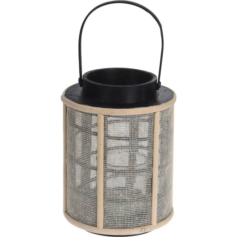 Lampion bambusowy z metalowym korpusem, Ø 17 x 22 cm - Wyprzedaż