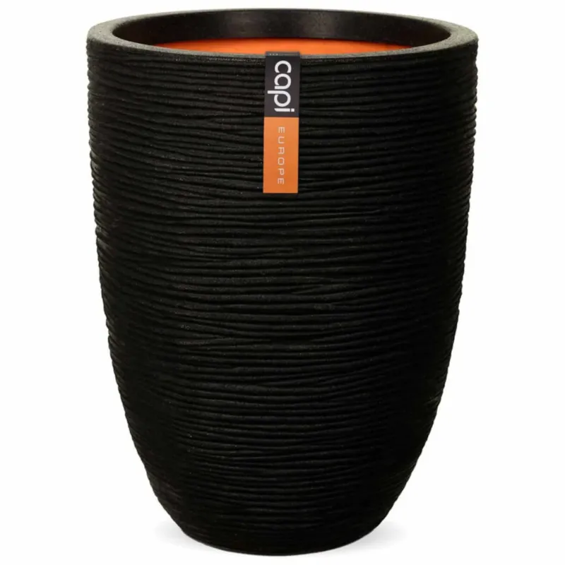 Ekspresowa dostawa Capi Elegancka donica Nature Rib, 46x58 cm, czarna, KBLR783 -