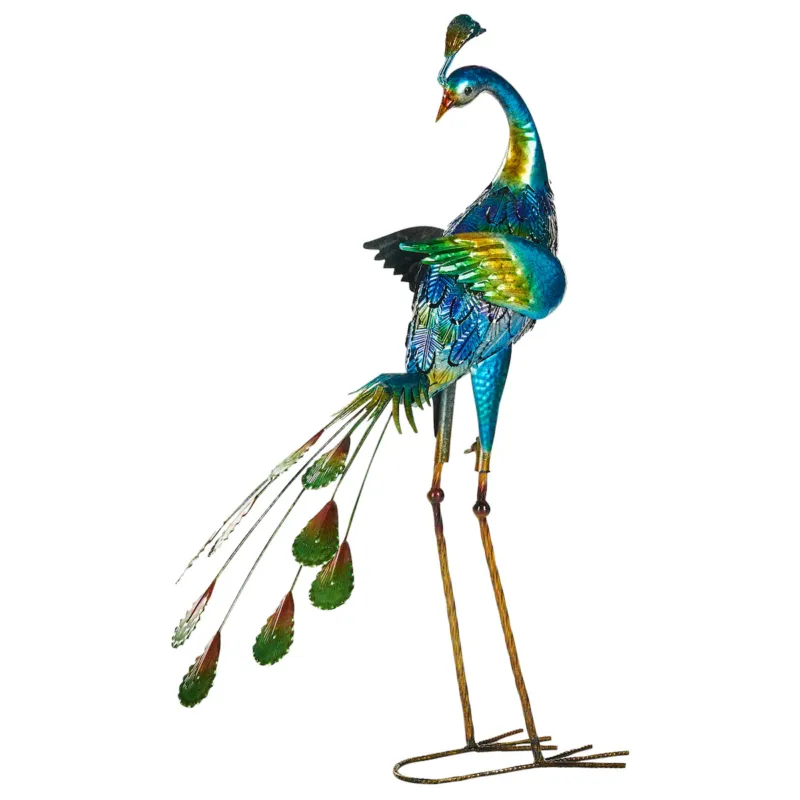 Cena promocyjna Rzeźba ogrodowa PEACOCK Niebieski -
