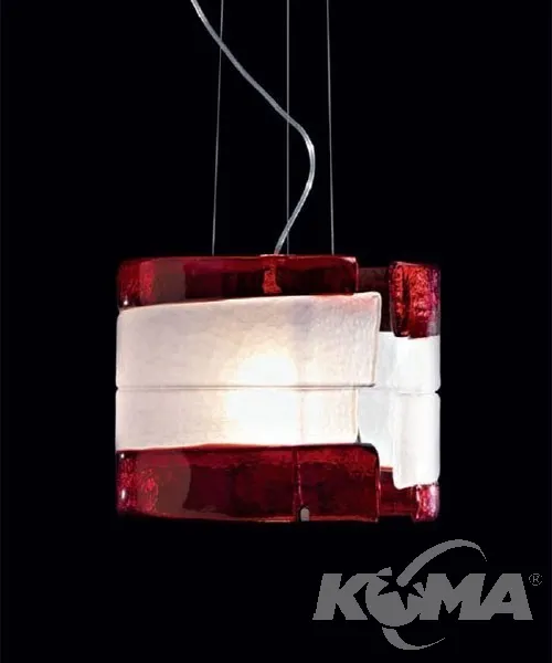 Hit sprzedaży Big lampa wisząca 42cm szkło ręcznie wykonywane 2x150W E27 czerwony