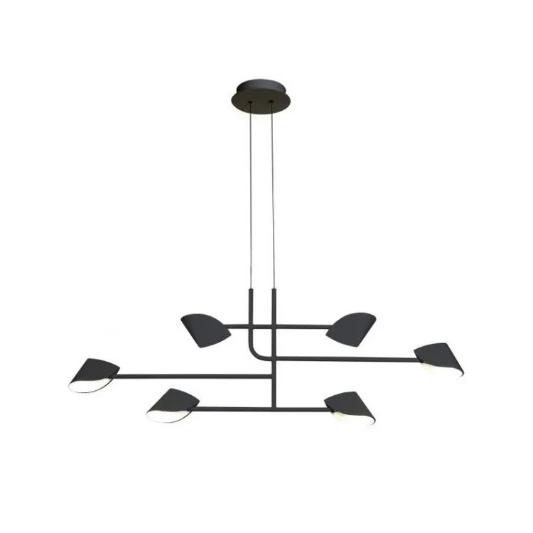 żyrandol 6 ramienna 45W led 3000K czarny mat Darmowy zwrot