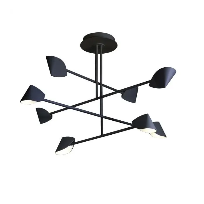 żyrandol 8 ramienny 61,5W led 3000K czarny mat Dostępne od ręki