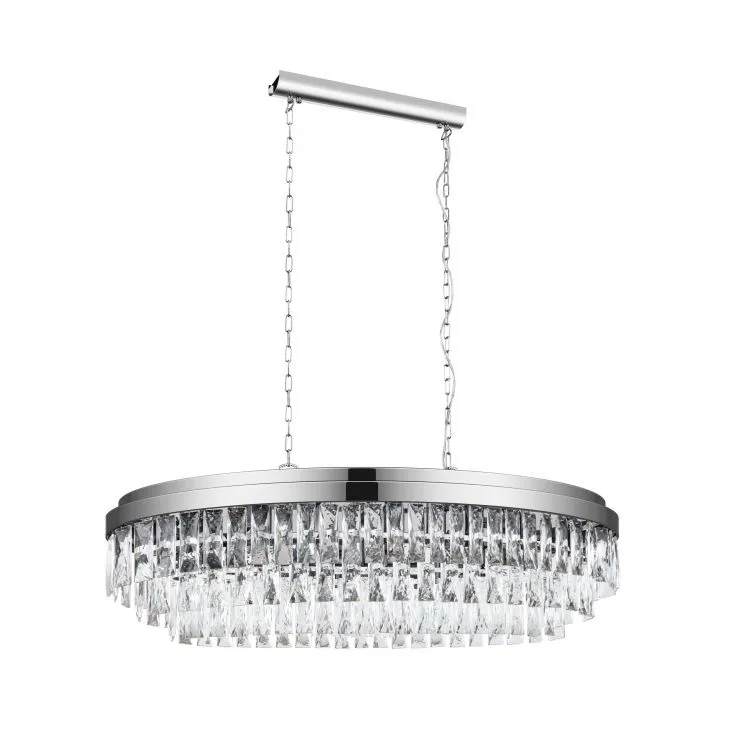 1 lampa wisząca chromowa/transparentna 10x40W E14 Taniej