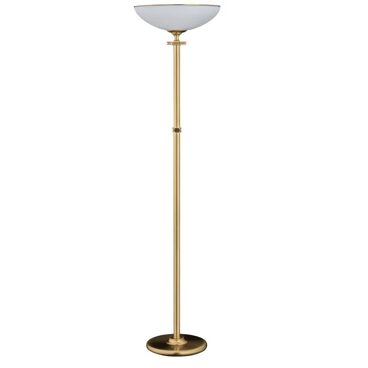 Lampa podlogowa 1x60W E27 platyna +klosz biały mat Nowość