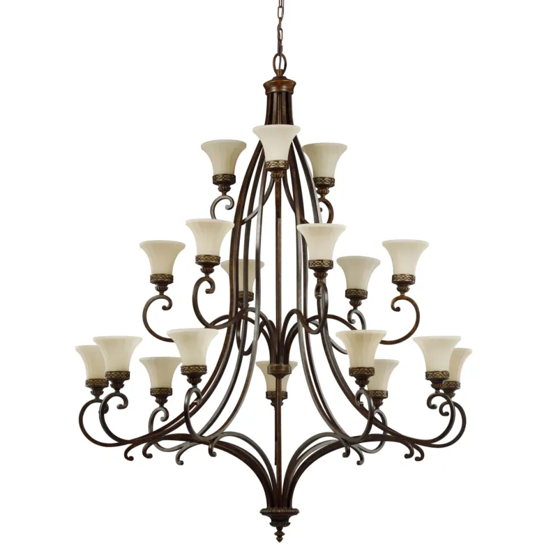 Bezpieczne zakupy Lampa wisząca Żyrandol Drawing Room FE-DRAWING-ROOM18 Elstead Lighting 18x100W E27 Stal Brązowy