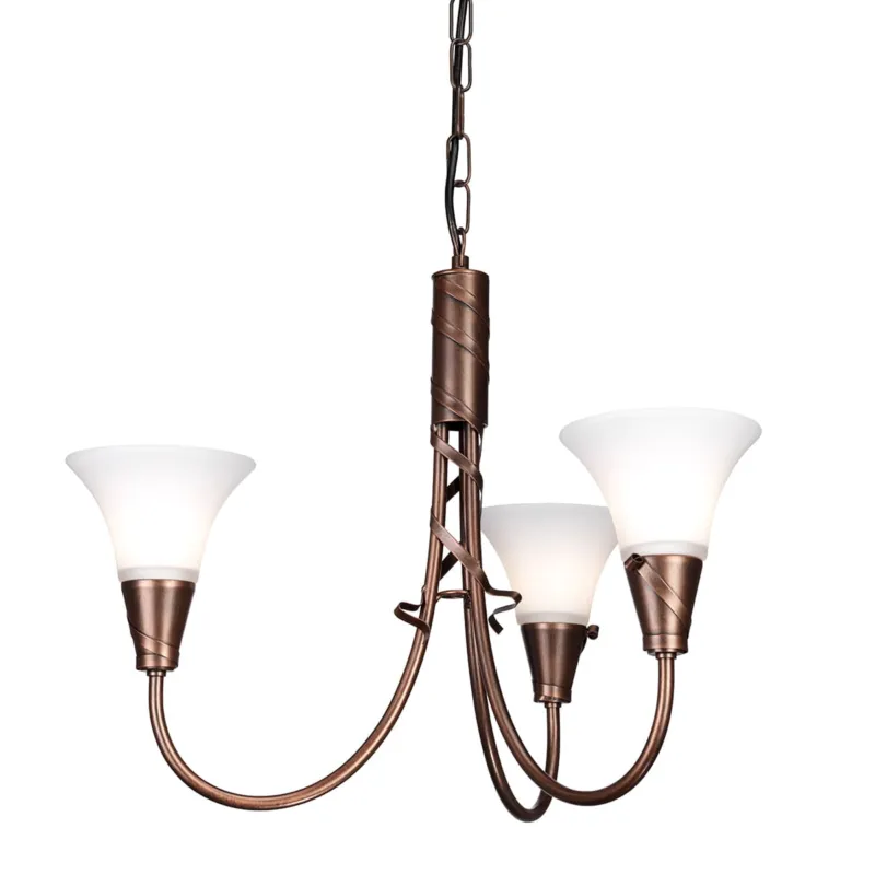 Wyjątkowa oferta Lampa wisząca Żyrandol Emily EM3-COPPER Elstead Lighting 3x60W E14 Stal Miedziany