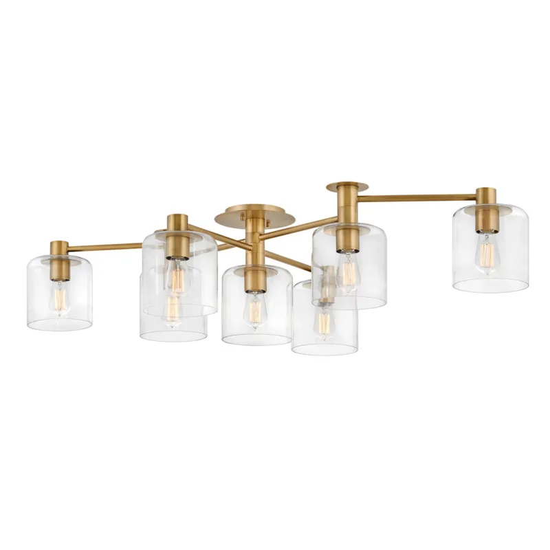 Ostatnia szansa Lampa sufitowa Żyrandol Axel QN-AXEL7-HB Quintiesse 7xE27 60W Stal, Szkło Stary mosiądz
