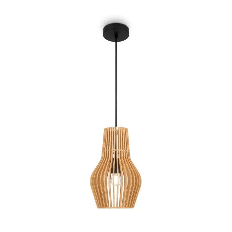 Tylko dziś Lampa wisząca Roots MOD191PL-01W Maytoni E27x40W Metal/Drewno Czarny/Beżowy