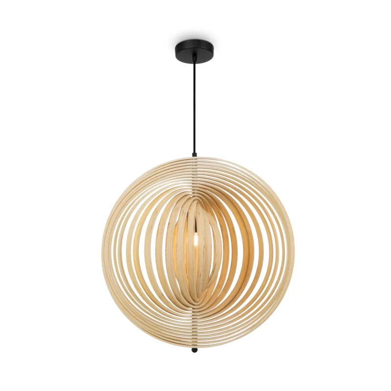 Bestseller Lampa wisząca Roots MOD197PL-01W2 Maytoni E27x40W Metal/Drewno Czarny/Beżowy