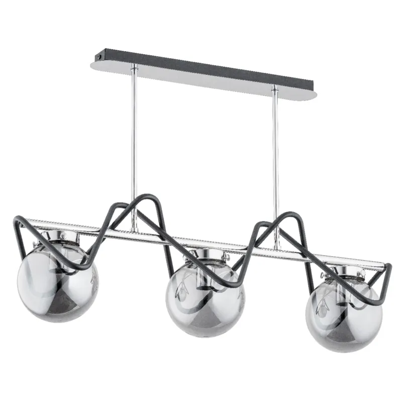 Wybór klientów Lampa wisząca Sagito 62100 Alfa 3xE14 LED Metal Czarny - Chrom