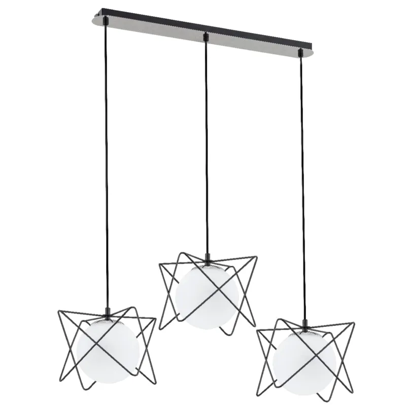 Lampa wisząca Sagito 62201 Alfa 3xE14 LED Metal Czarny - Chrom Szybka dostawa