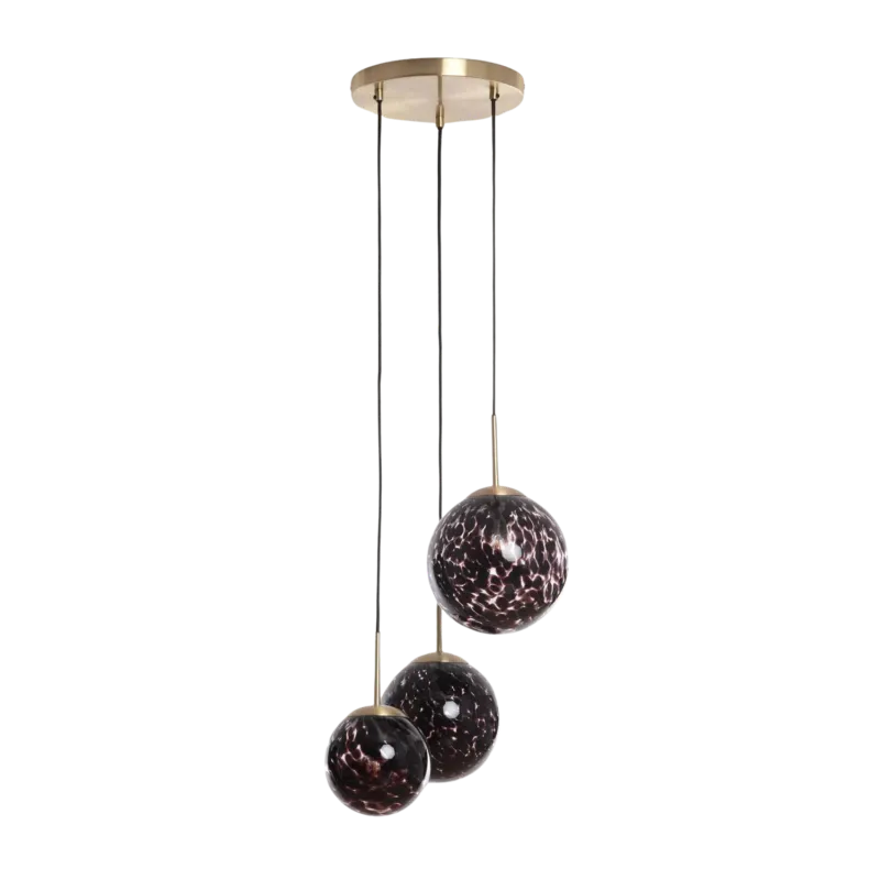 Lampa wisząca Sfero ABR-3SLWS-E14 Abruzzo 3xE14 20W Szkło Czarno- Złoty Ekspresowa dostawa