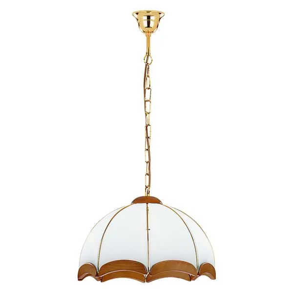 Lampa wisząca Sikorka 762 Alfa 1xE27 LED Metal/Drewno Złoty - Postarzane drewno Najlepsza cena