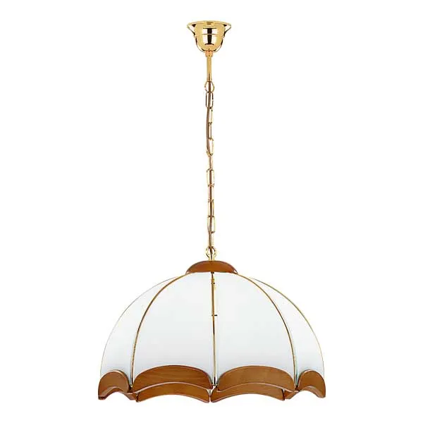 Lampa wisząca Sikorka 767 Alfa 3xE27 LED Metal/Drewno Złoty - Postarzane drewno Promocja