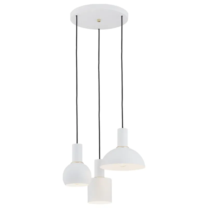Lampa Wisząca Sines 1468 Argon 3xE27 15W Stal Lakierowana/ Stal Mosiądzowana , Biały/Mosiądz Dodaj do koszyka