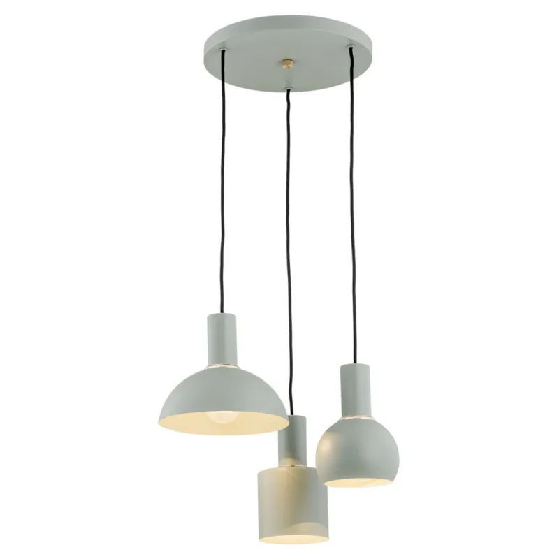 Wyprzedaż Lampa Wisząca Sines 1470 Argon 3xE27 15W Stal Lakierowana/ Stal Mosiądzowana , Szałwia / Mosiądz