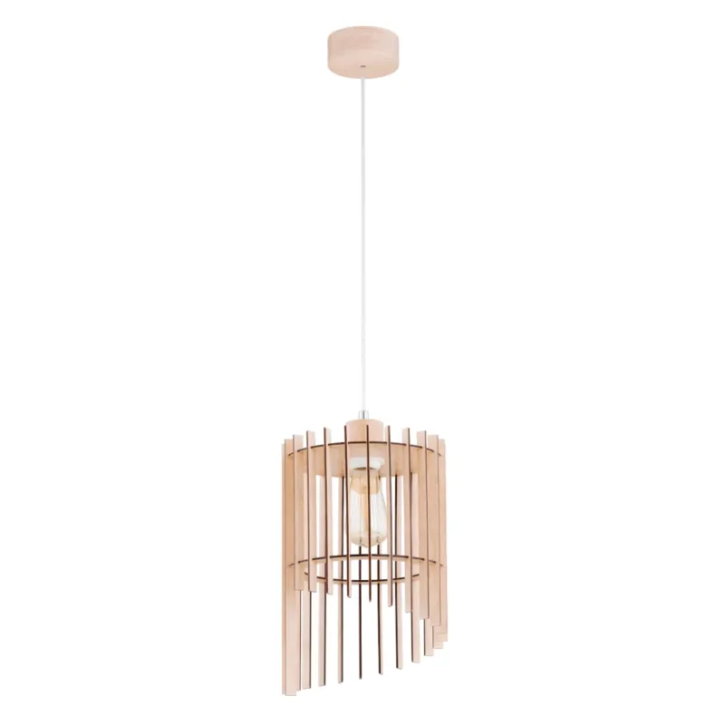 Wyjątkowa oferta Lampa wisząca Solana 61368 Alfa 1xE27 LED Drewno/Metal Jasne Drewno