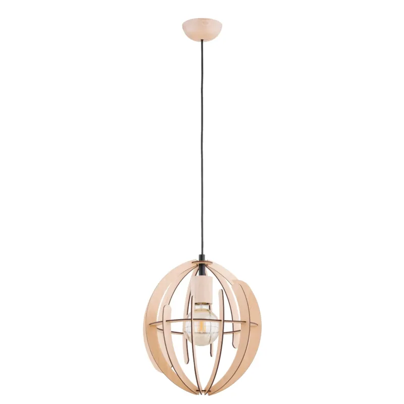 Hit sprzedaży Lampa wisząca Solaria 61369 Alfa 1xE27 LED Drewno Jasne Drewno