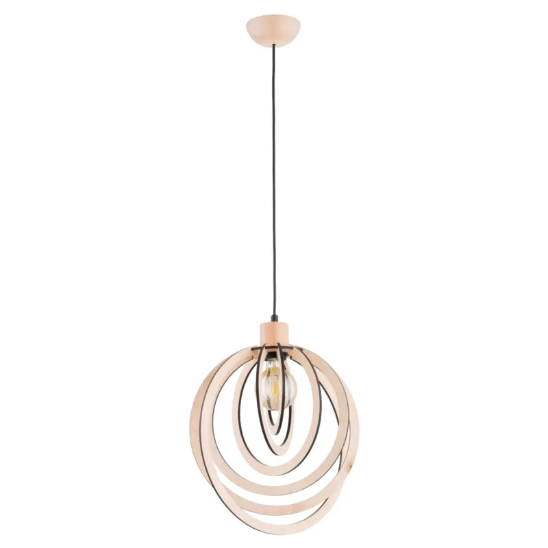Lampa wisząca Solina 61371 Alfa 1xE27 LED Drewno Jasne Drewno Oferta limitowana