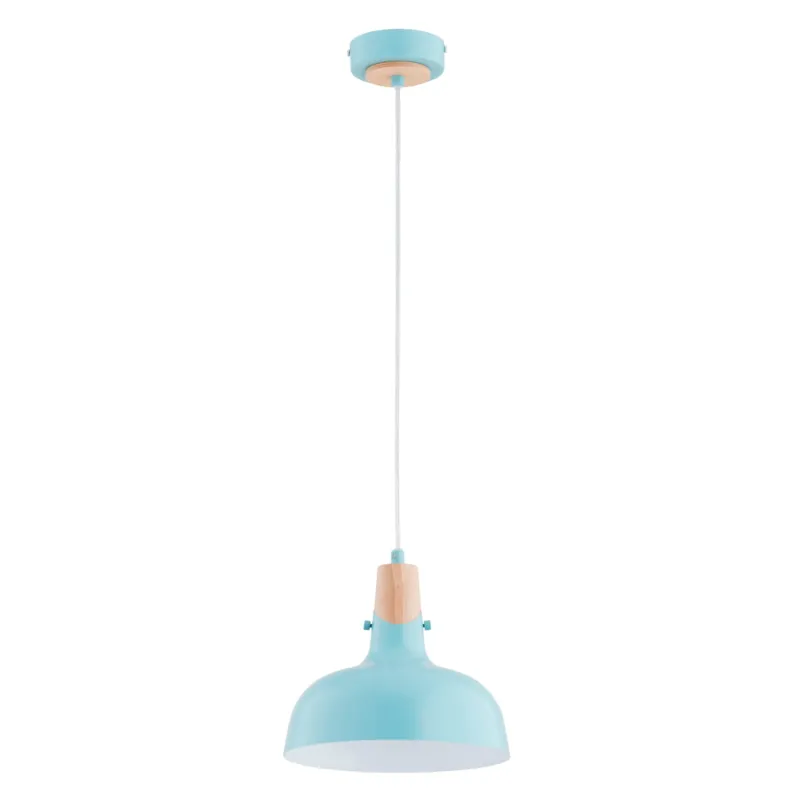 Lampa wisząca Solo 61315 Alfa 1xE27 LED Metal/Drewno Niebieski Oferta limitowana