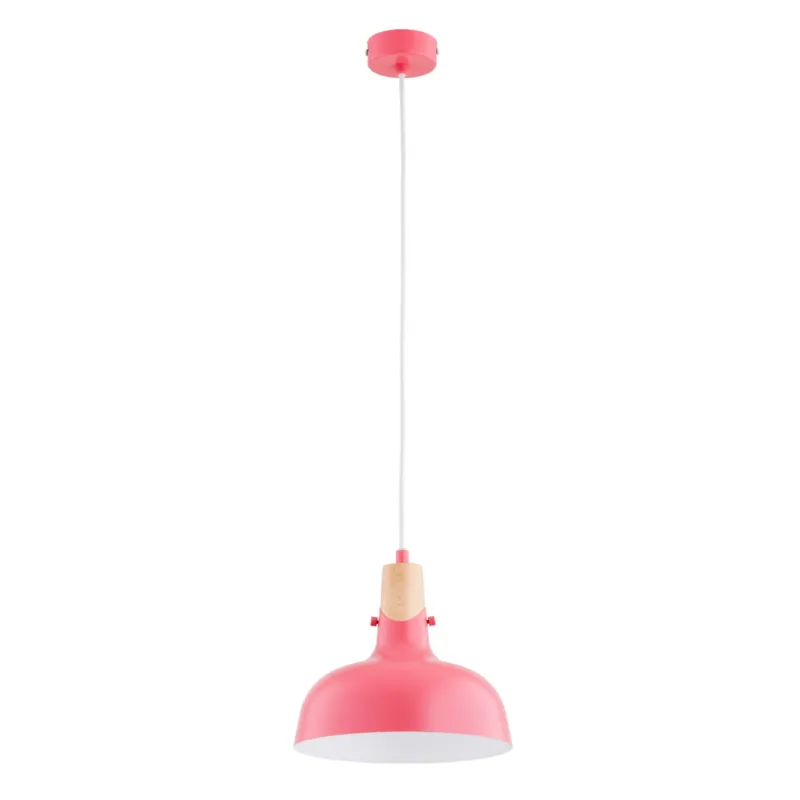Lampa wisząca Solo 61321 Alfa 1xE27 LED Metal/Drewno Różowy Zniżka