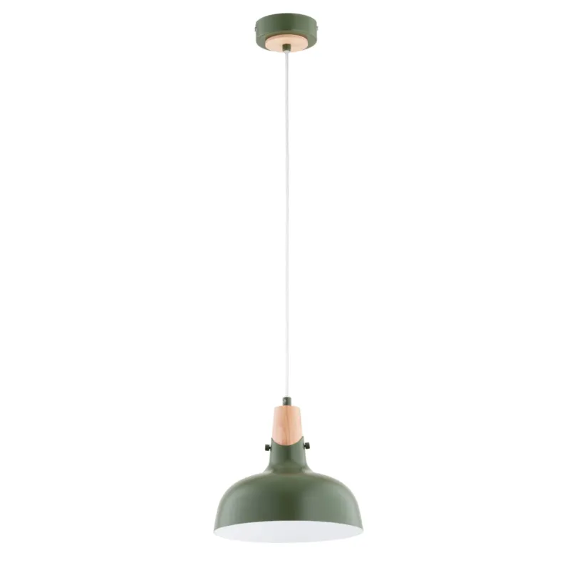 Bestseller Lampa wisząca Solo 61329 Alfa 1xE27 LED Metal/Drewno Zielony